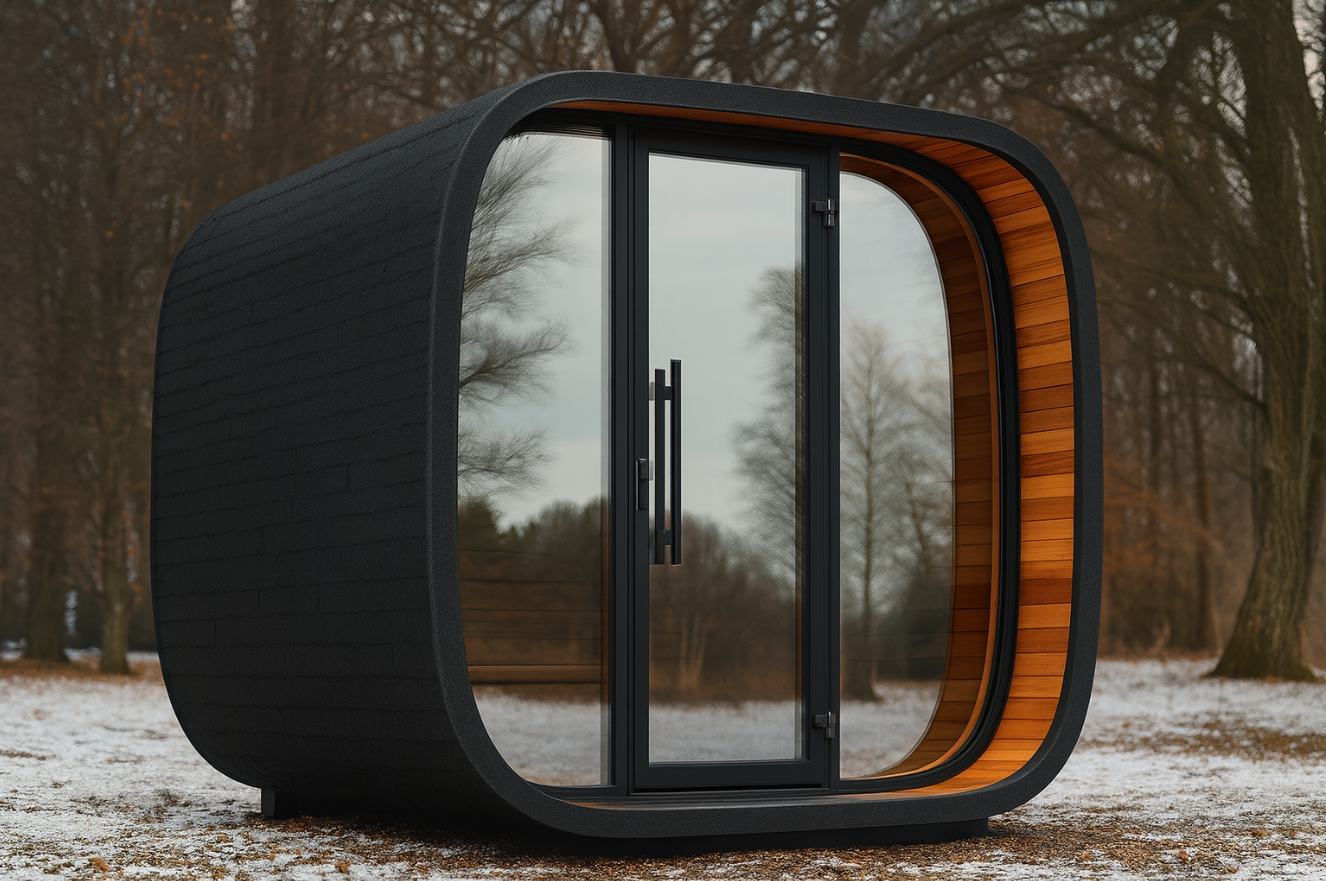 Norrwell Black Cube Outdoor Sauna – Scandinavian Luxury, 6kW Heater